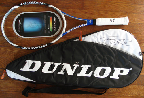 Dunlop Sport Aerogel Tennis Racket signed by Tomas Berdych