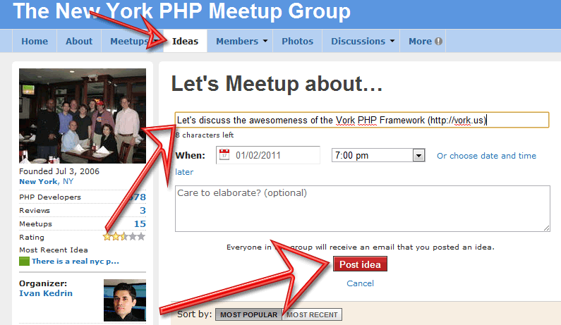 Vork Meetup idea instructions