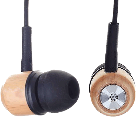 Wooden Earbud-Style Headphones